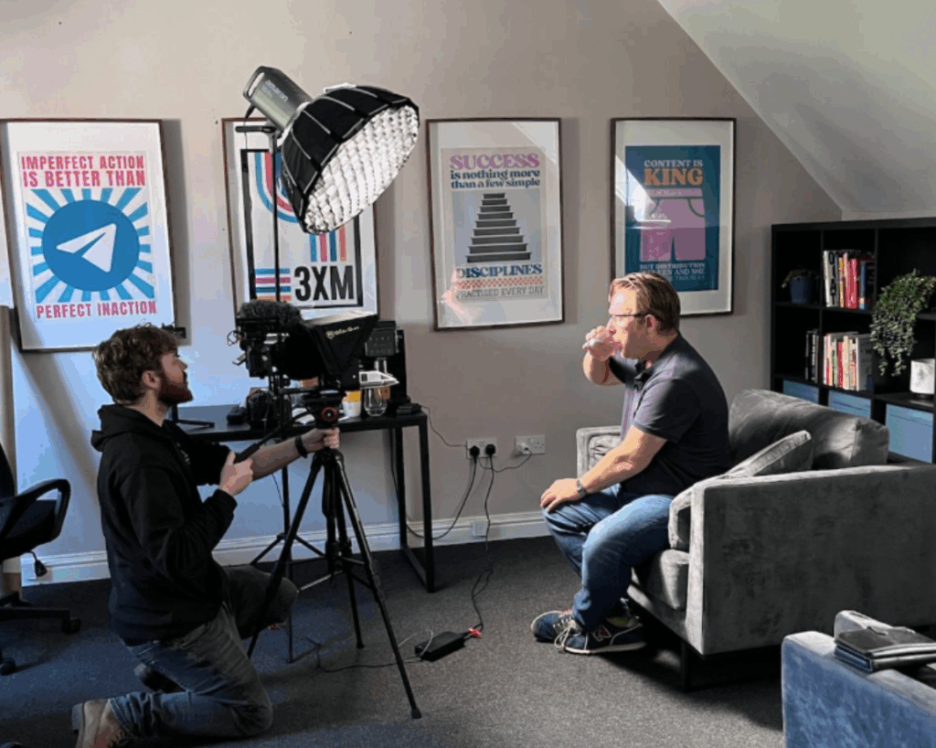 Phil filming and taking marketing seriously