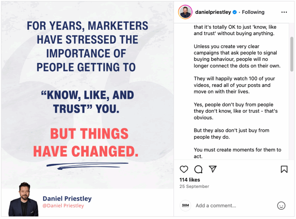 Daniel Priestley Know Like Trust